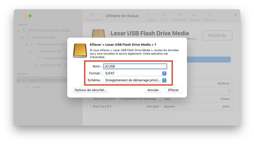 Comment formater une clé USB sur Mac ?